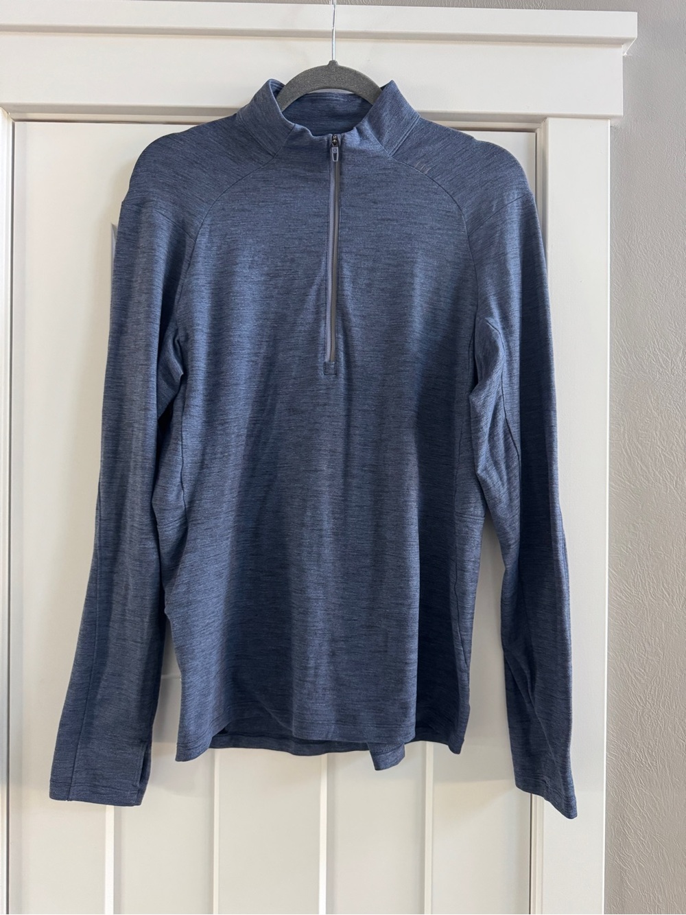 Lululemon Men’s Medium Blue Heather 1/2 Zip Performance Pullover Running Top
